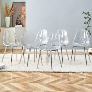 Chaise salle à manger transparent minimaliste 6 pcs TW-1200