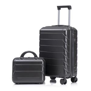Valise ABS 14-20po 2 pcs roulettes combinaison grise