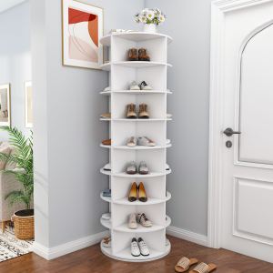 Rangement chaussures tour rotatif 8 étages 32 paires