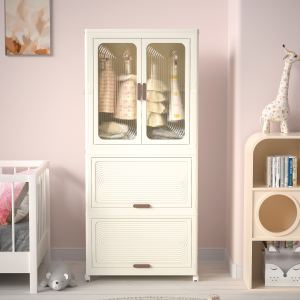 Penderie portable magnétique 4 cubes tringle 10 cintres blanc