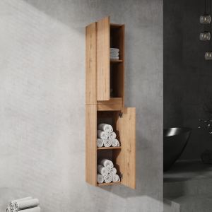 Armoire salle bain côté 12 po, portes fermeture douce
