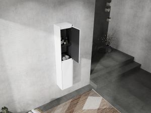 Armoire murale salle de bain 12po, 2 portes, montage flottant