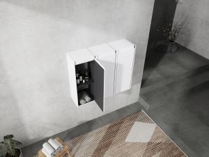 Cabinet salle bain 12 po, 3 portes soft-close, montage flottant