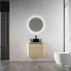 Meuble-lavabo mural 24" céramique porte fermeture douce