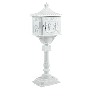 Mailbox Cast Aluminum White Mail Box Postal Box Security Heavy Duty New