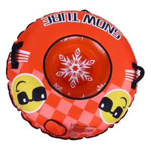 Tube glisse neige 43.3 po PVC, traîneau hivernal orange gonflable