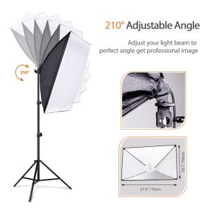Kit lumière studio LED 85W, température variable, softbox