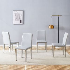 Chaises salle à manger 4 gris clair PU W1151P269055