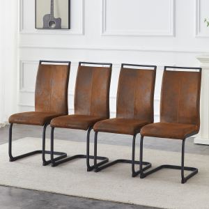 4 Chaises din. brun tech 39,3po dossier erg.