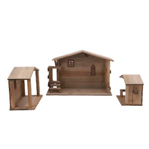 Décor crèche Noël bois empilable rustique sapin