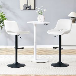 Ensemble 2 tabourets bar ajustables pivotants blanc, 250 lbs