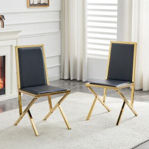 Chaises salle à manger 2 pcs métal doré PU design ergonomique