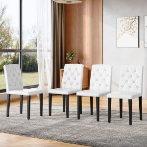4 Chaises salle à manger blanc PU W1151P295718
