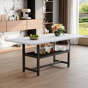 Table salle à manger 71x35,4 po plateau MDF rangement
