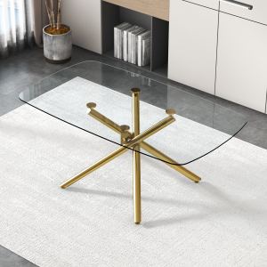 Table salle à manger verre minimaliste 71po x 35,4po x 30po