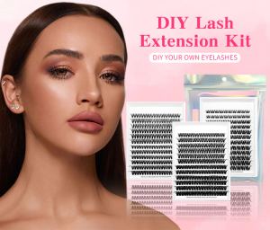 Trousse extensions cils DIY 280 pc, D Curl 30D-40D naturel