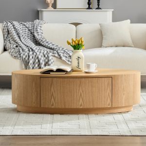 Table café ovale moderne luxe sans assemblage