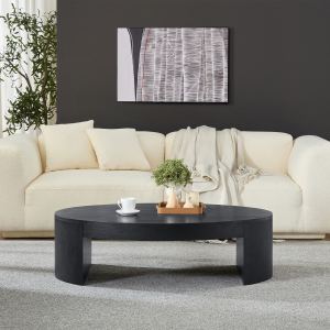 Table basse ovale moderne bois luxe