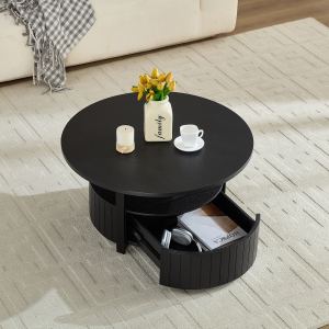 Table café rangement rond stockage