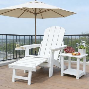 Chaise longue extérieur ajustable, porte gobelet, HIPS