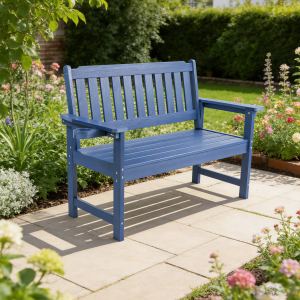 Banc jardin résistant intempéries, matériau HIPS, patio-parc