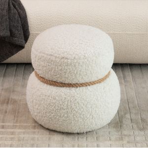 WKJ1Y Tabouret bonhomme neige peluche gris, ludique