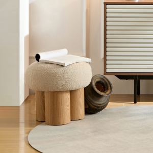W8017-1 Tabouret champignon coussin noyer