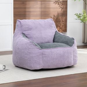 Fauteuil pouf géant, corduroy, accoudoirs, rembourrage inclus