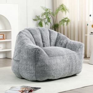 Fauteuil poire mousse haute densité, accoudoirs