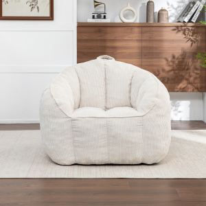 Grand pouf canapé adultes corduroy, accoudoirs, rembourrage inclus