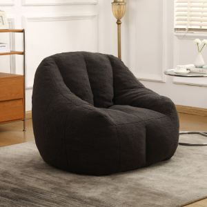 Fauteuil pouf mousse mémoire gris confortable