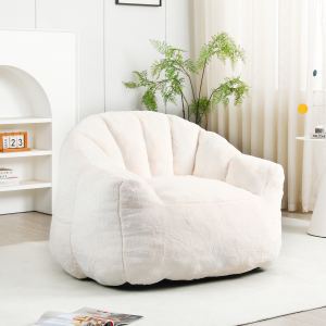 Fauteuil poire mousse densité, accoudoirs, gris