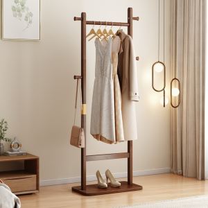 Porte-manteau bois 23,6x11x71", noyer, facile assemblage