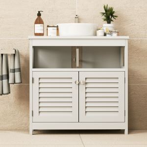 Armoire de rangement sous lavabo mural 2 portes avec tablette