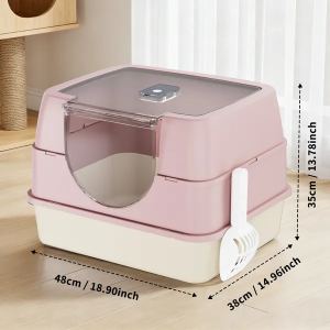 Litière chat fermée Galaxy rose, étanche odeurs