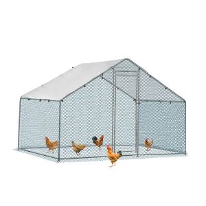 Poulailler argent 2x2x2m toit pointu 180g toile