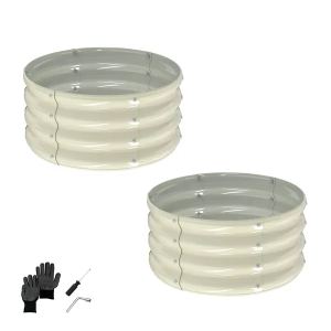 2 bacs jardin surélevés galvanisés 2x2x1 pi, blanc
