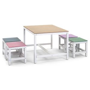 Ensemble table chaise enfants 5 pièces 29.5po bois
