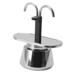 Cafetière italienne double tête 100ml acier inoxydable