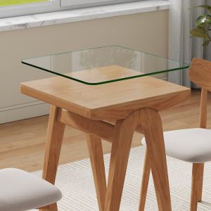 Plateau verre ONLY 20po carré, trempe, résistant chaleur
