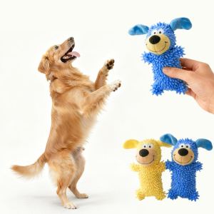 Jouet chien qui crie - Nettoyage dents bleu