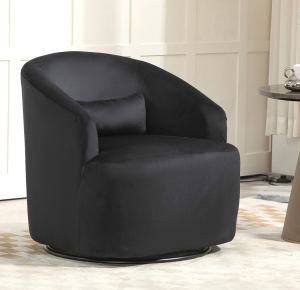 Fauteuil tonneau pivotant 360° velours incurvé, assemblé contemporain chambre salon