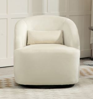 Fauteuil tonneau pivotant 366°, velours