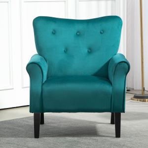 Fauteuil accent mid-century dossier haut tissu