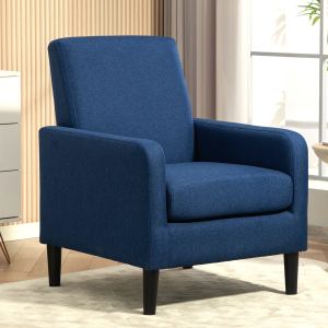 Fauteuil accent lin cadre bois massif