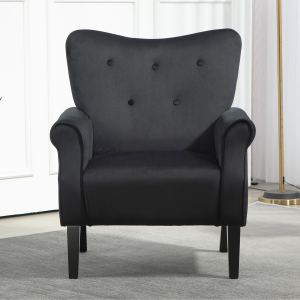 Fauteuil accent mid-century dossier haut tissu