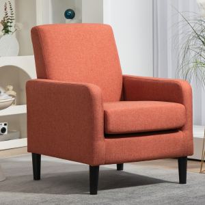 Fauteuil lin imitation bois cadre, salle de séjour