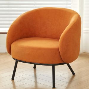 Fauteuil accent velours mi-siècle, pieds métal, canapé 1 place