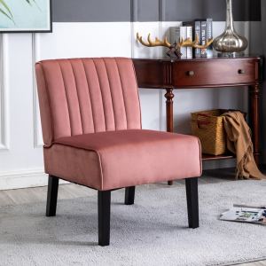 Ensemble 2 fauteuils Reese velours rose moderne minimal