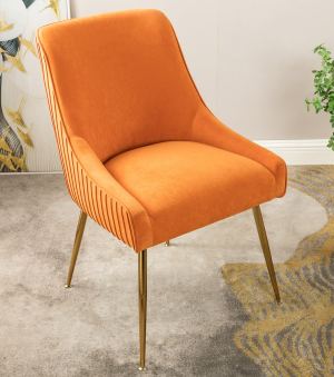 Chaise de salle à manger velours pieds or, moderne et confortable